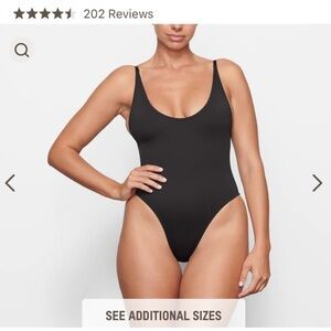 NWT Skims Scoop Neck One Piece In Onyx